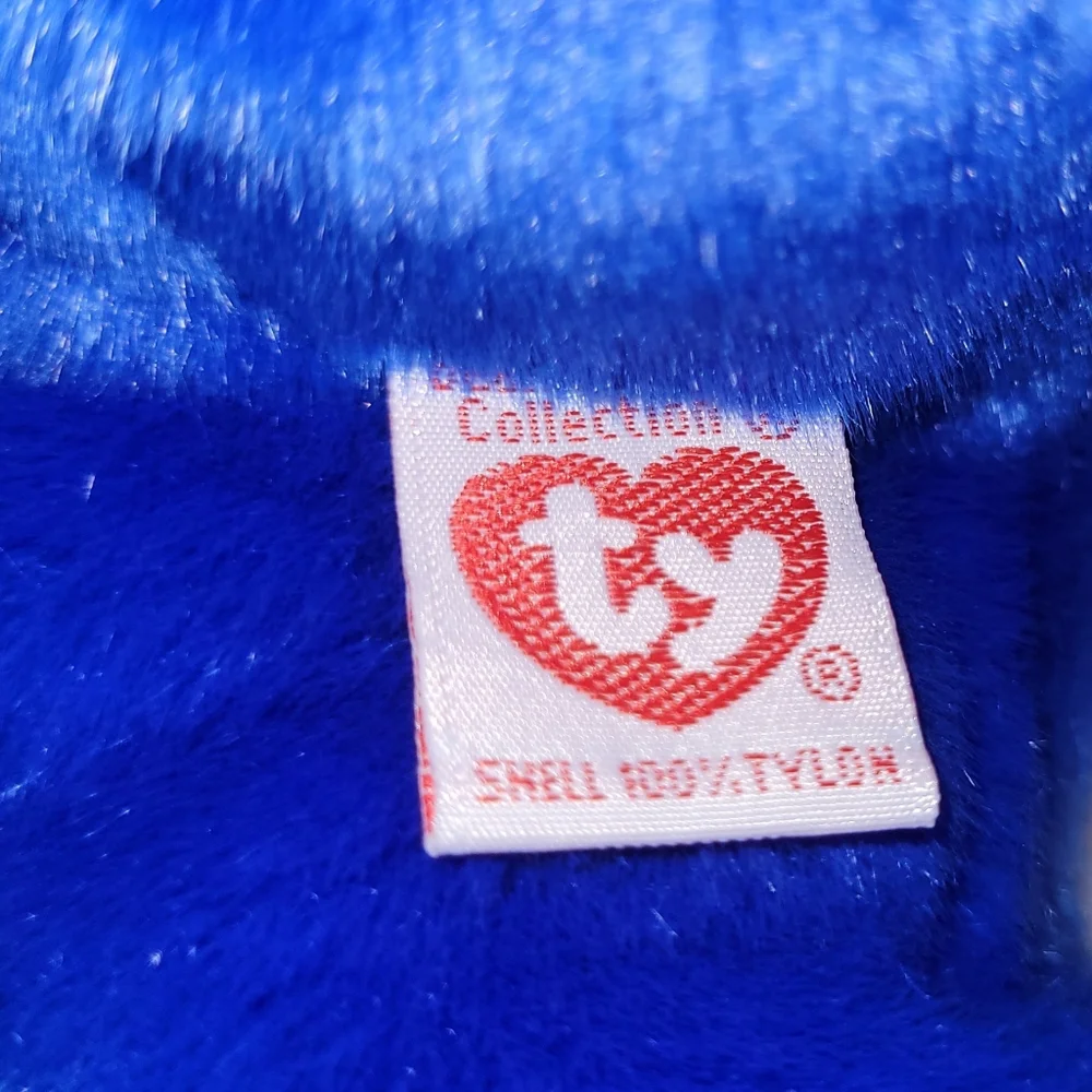 Vintage 1999 Beanie Buddies Clubby Official Club Teddy Bear Blue Plush Lovey 14